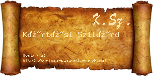 Kürtösi Szilárd névjegykártya